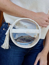 Load image into Gallery viewer, Metallic Cream Clear Round Gameday Crossbody
