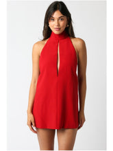 Load image into Gallery viewer, Red Aimee Halter Dress
