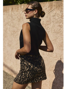 Camel Leopard Skirt