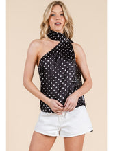 Load image into Gallery viewer, Black &amp; White Polka Dot One Shoulder Top
