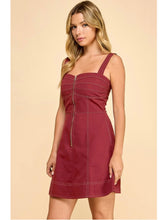 Load image into Gallery viewer, Crimson Zip Front Dress

