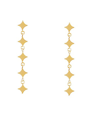 Gold Linear Geo Sparkle Earrings