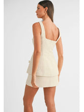 Load image into Gallery viewer, Ivory Tweed Tunic Top &amp; Mini Skirt Set
