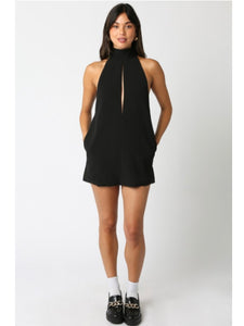 Black Aimee Halter Dress
