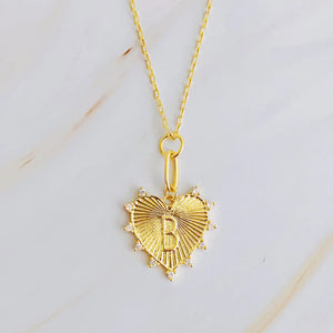 Gold Initial Heart Necklace