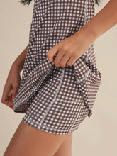 Load image into Gallery viewer, Chocolate Gingham Sweetheart Athleisure Dress
