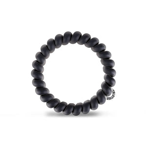 Teleties Matte Black Spiral Hair Ties (Large)