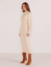 Load image into Gallery viewer, MinkPink Winter White Layla Ribbed Midi Skirt
