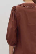 Load image into Gallery viewer, Chocolate Embroidered Scallop Hem Dress
