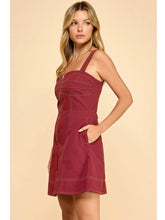 Load image into Gallery viewer, Crimson Zip Front Dress
