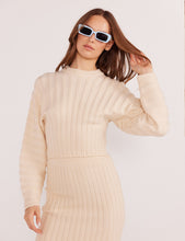 Load image into Gallery viewer, MinkPink Winter White Layla Ribbed Sweater
