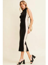 Load image into Gallery viewer, Black &amp; Cream Midi Dress
