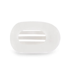 Teleties Coconut White Round Flat Hair Clip (Small)