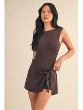 Load image into Gallery viewer, Chocolate Wrap Tie Front Athleisure Dress
