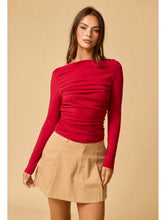 Load image into Gallery viewer, Crimson Clare Ruched Top
