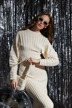 Load image into Gallery viewer, MinkPink Winter White Layla Ribbed Midi Skirt
