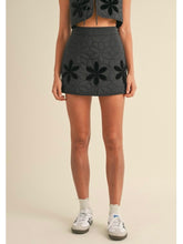 Load image into Gallery viewer, Black Quilted Embroidered Skirt
