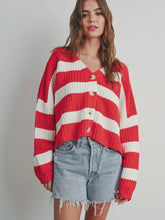 Load image into Gallery viewer, Red Stripe Cardigan
