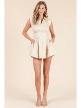 Load image into Gallery viewer, Beige Pleated Zip Dress
