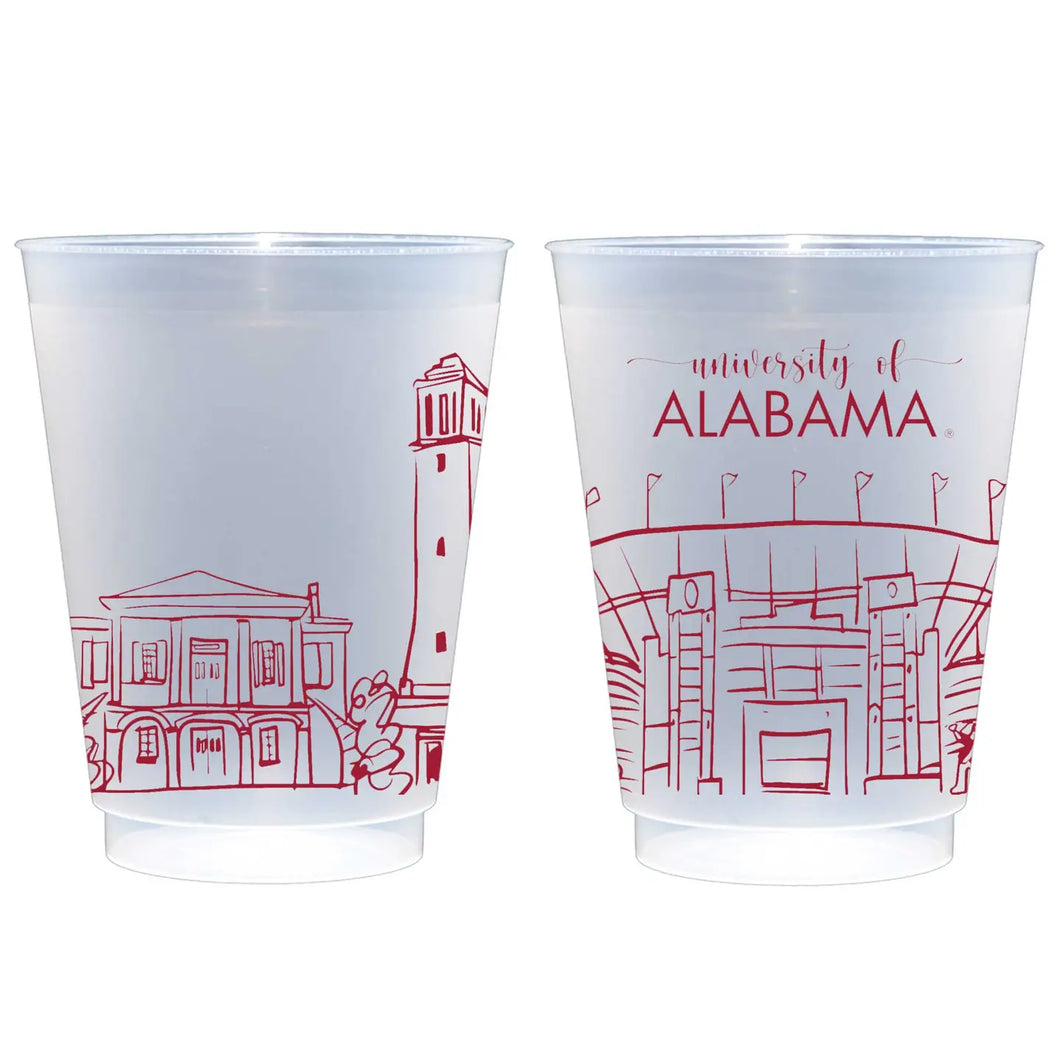 Frosted Shatterproof University of Alabama Skyline Cups