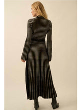 Load image into Gallery viewer, Black Stripe Maxi Sweater Dress
