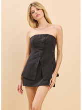Load image into Gallery viewer, Black Strapless Button Down Mini Dress
