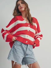Load image into Gallery viewer, Red Stripe Cardigan
