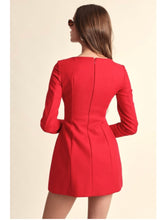 Load image into Gallery viewer, Red Boat Neck Mini Dress
