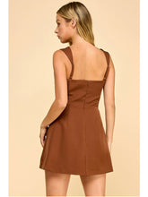 Load image into Gallery viewer, Mocha Square Neck Flap Pocket Dress
