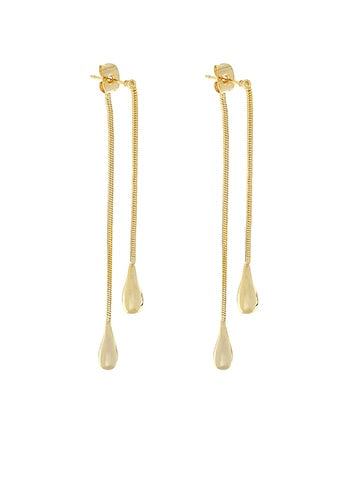 Gold Snake Teardrop Earrings
