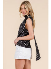 Load image into Gallery viewer, Black &amp; White Polka Dot One Shoulder Top
