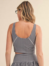 Load image into Gallery viewer, Black Gingham Cropped Tank
