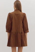 Load image into Gallery viewer, Brown Floral Embroidered Dress
