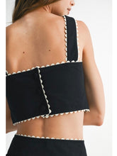 Load image into Gallery viewer, Black Embroidered Top &amp; Midi Skirt Set
