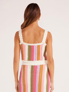 MinkPink Lito Stripe Crochet Top