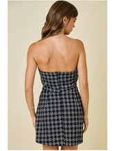 Load image into Gallery viewer, Black Tweed Strapless Dress

