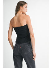 Load image into Gallery viewer, Black Strapless Ruched Top
