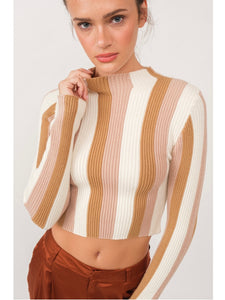 Amelia Stripe Ribbed Top