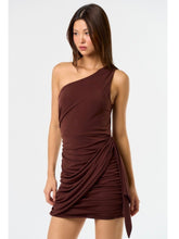 Load image into Gallery viewer, Brown One Shoulder Dress

