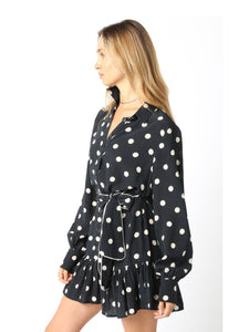 Black & Cream Priscilla Polka Dot Dress