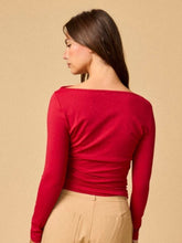 Load image into Gallery viewer, Crimson Clare Ruched Top
