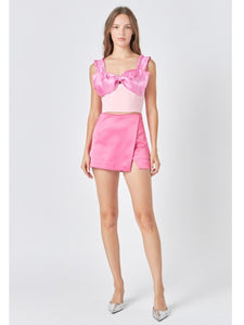 Pink Satin Skort