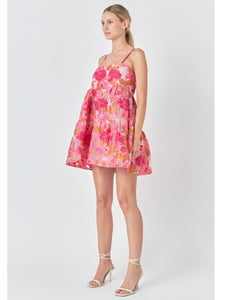 Pink Floral Organza Dress