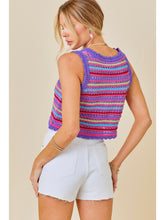 Load image into Gallery viewer, Purple Stripe Knit Top
