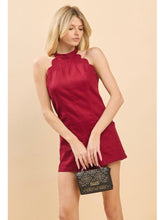 Load image into Gallery viewer, Crimson Scalloped Romper
