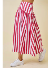 Load image into Gallery viewer, Crimson Stripe Crop Top &amp; Maxi Skirt Set
