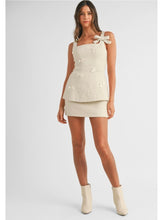 Load image into Gallery viewer, Ivory Tweed Tunic Top &amp; Mini Skirt Set
