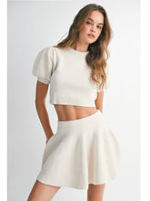 Load image into Gallery viewer, Cream Puff Sleeve Top &amp; Mini Skirt Set
