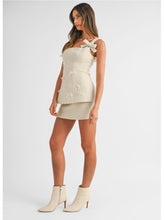 Load image into Gallery viewer, Ivory Tweed Tunic Top &amp; Mini Skirt Set
