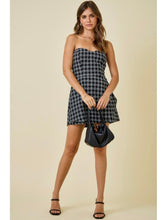 Load image into Gallery viewer, Black Tweed Strapless Dress
